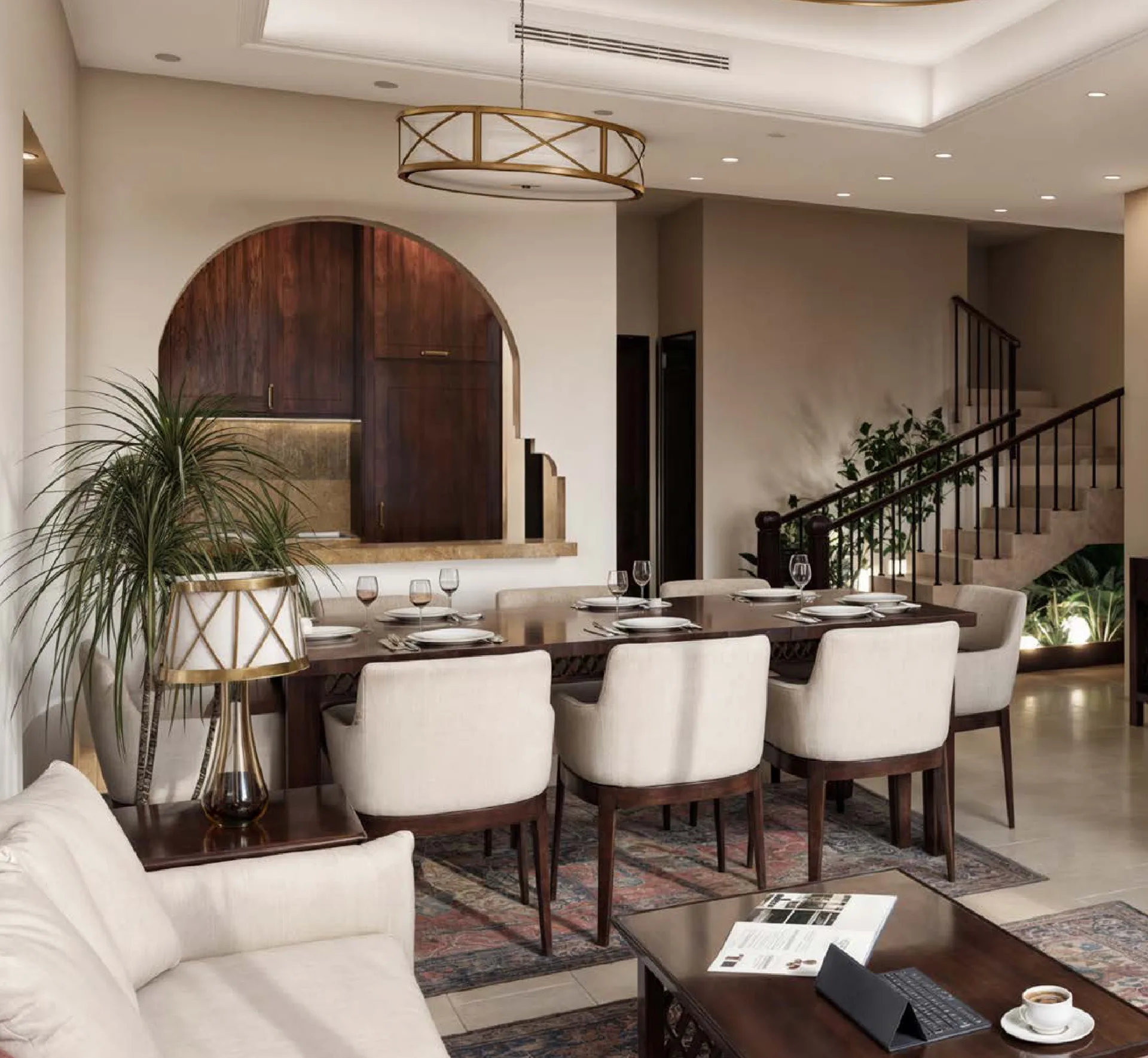Furnished living and dining area, Bab Al Qasr Residence 31