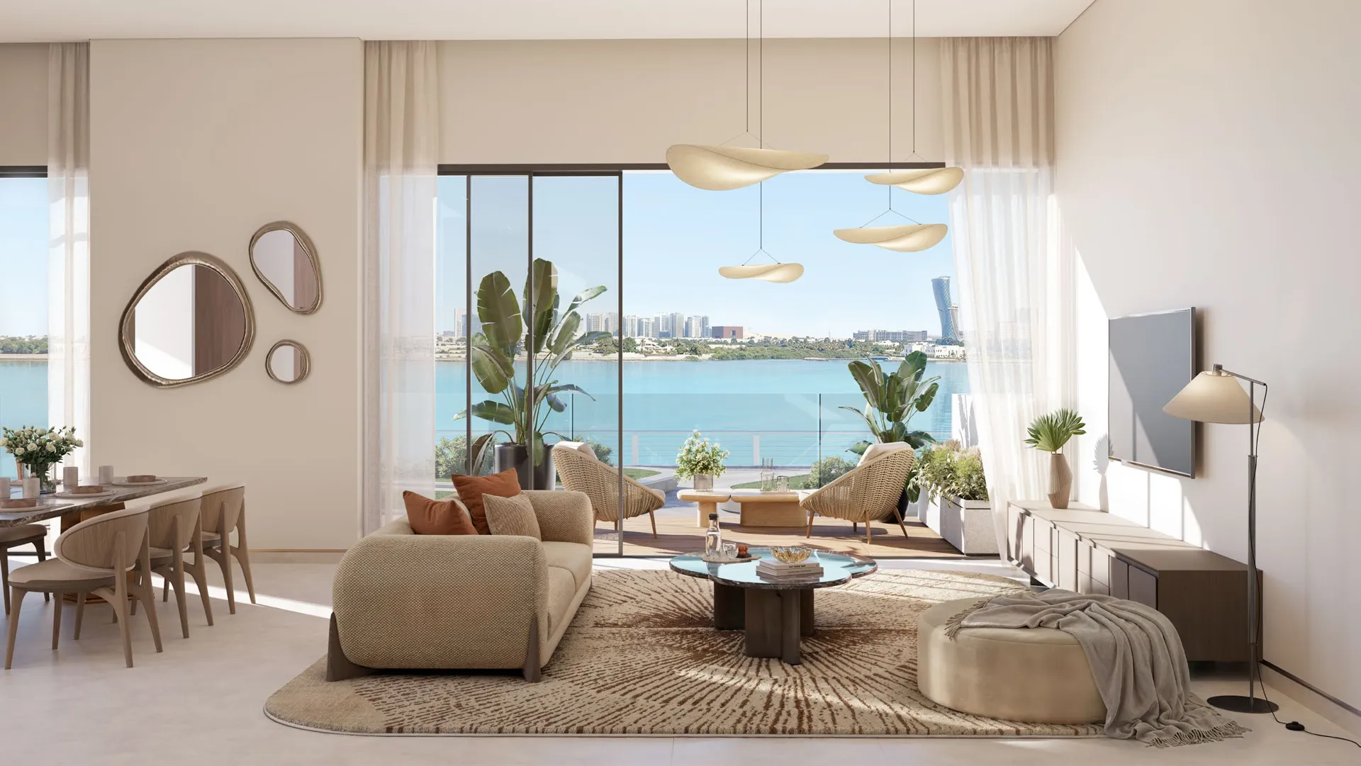 Bashayer townhome living room with sea view