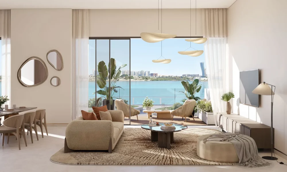 Bashayer townhome living room with sea view